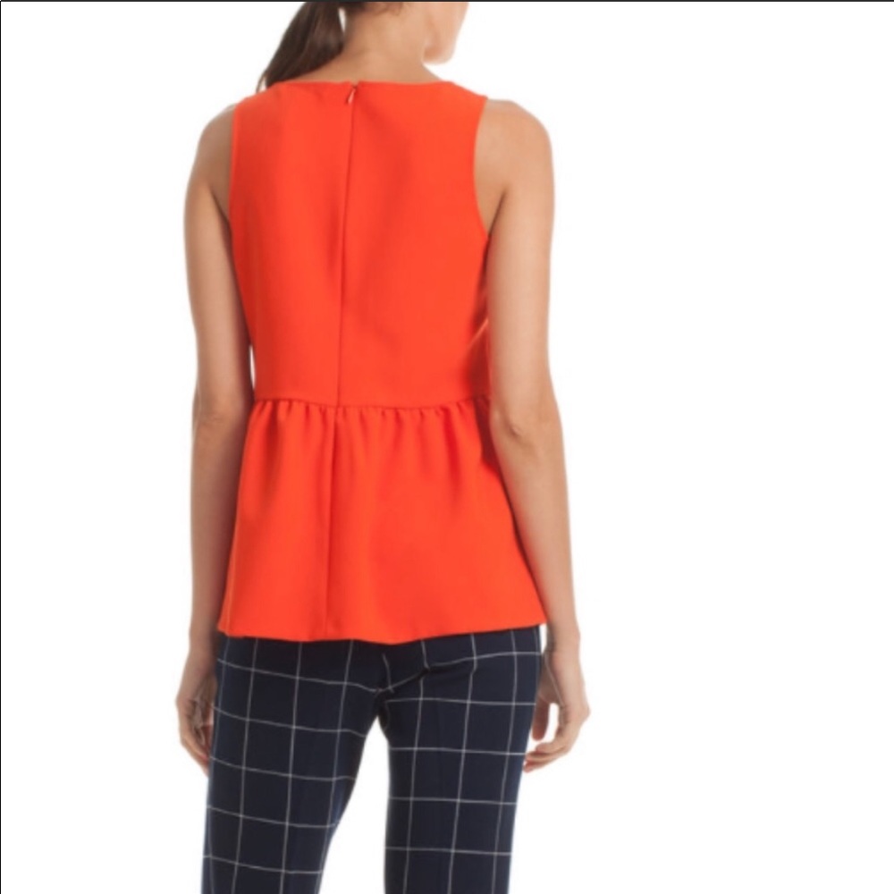 Trina Turk Orange Peplum Tank Top - Picture 3 of 8